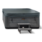 Wanna ogrodowa Jacuzzi z hydromasażem dla 5 osób LavaSpa 220x220cm 60 dysz 3 pompy system Balboa biała perła obudowa szara