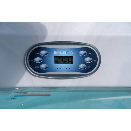 Wanna ogrodowa Jacuzzi z hydromasażem dla 5 osób LavaSpa 220x220cm 60 dysz 3 pompy system Balboa biała perła obudowa szara