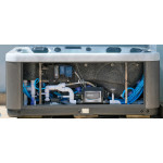 Wanna ogrodowa Jacuzzi z hydromasażem dla 5 osób LavaSpa 230x230cm 65 dysz 4 pompy system Balboa biały marmur obudowa szara