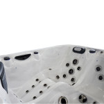 Wanna ogrodowa Jacuzzi z hydromasażem dla 5 osób LavaSpa 210x210cm 54 dysze 3 pompy system Balboa biały marmur obudowa szara