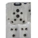 Wanna ogrodowa Jacuzzi z hydromasażem dla 5 osób LavaSpa 210x210cm 54 dysze 3 pompy system Balboa biały marmur obudowa szara