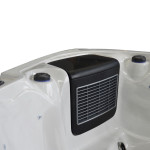 Wanna ogrodowa Jacuzzi z hydromasażem dla 5 osób LavaSpa 210x210cm 54 dysze 3 pompy system Balboa biały marmur obudowa szara